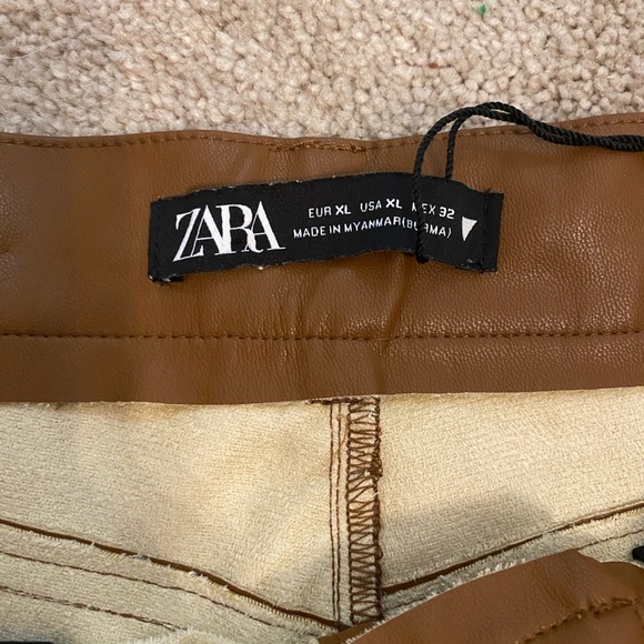 ZARA LEATHER PANTS - Picture 3 of 3